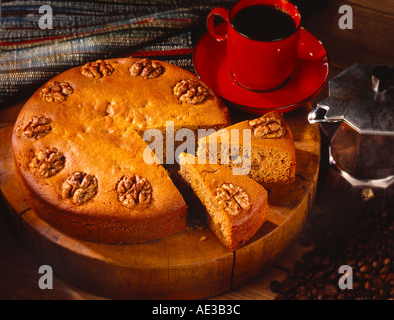 WALNUT CAKE Stock Photo