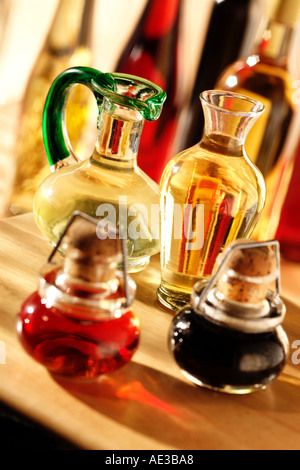BOTTLES OF VINEGAR Stock Photo