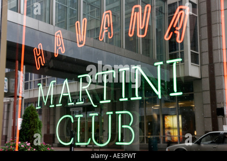 Cincinnati Ohio,Fountain Square,Havana Martini Club,neon sign,OH070726023 Stock Photo