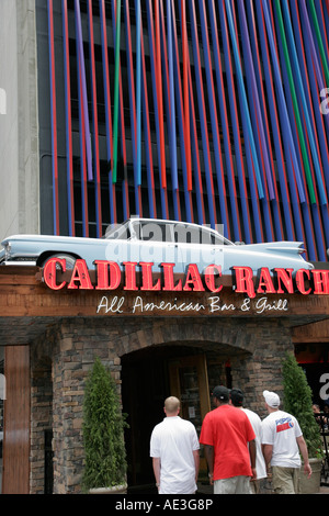 Cincinnati Ohio,Cadillac Ranch All American Bar & Grill,entrance,front,1959 classic car,OH070726041 Stock Photo