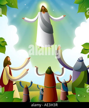 Jesus Christ blessing a group of people Stock Photo