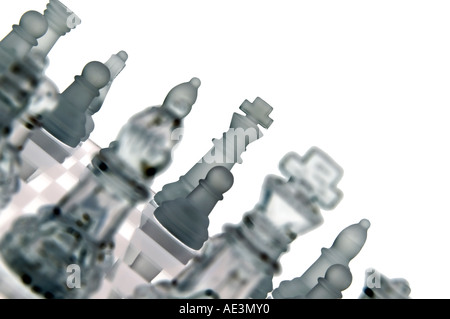 Glass chess pieces with toned effect Stock Photo