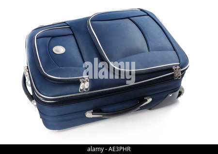Travel suitcase Isolated silhouette on white Cutout case baggage luggage Stock Photo