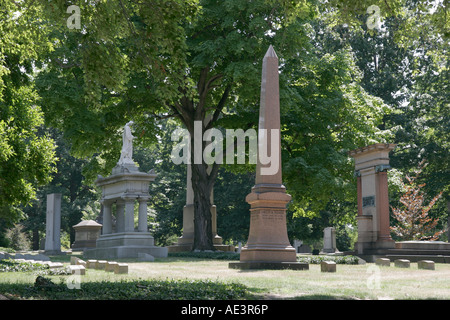 Ohio Cuyahoga County,Cleveland,Lake View Cemetery,memorial gravestones,graves,burial sites,OH070730063 Stock Photo