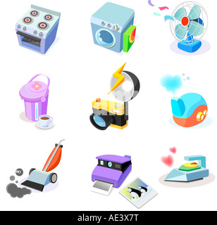 Close-up of various household appliances Stock Photo