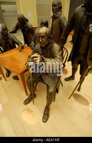 National Constitution Center signers Ben Franklin sculptures of  Philadelphia Pennsylvania PA USA Stock Photo