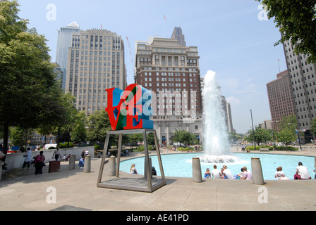 LOVE statue at JFK Plaza Philadelphia Pennsylvania PA USA Stock Photo