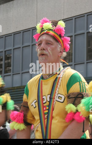 Hamburg Festival cultural Altonale. Black drummer or white one? Stock Photo