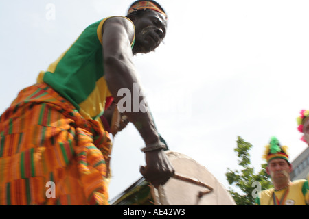 Hamburg Festival cultural Altonale. Black drummer Stock Photo