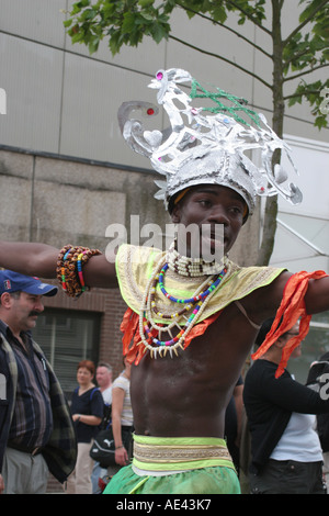 Hamburg Festival cultural Altonale. Black man danding Stock Photo