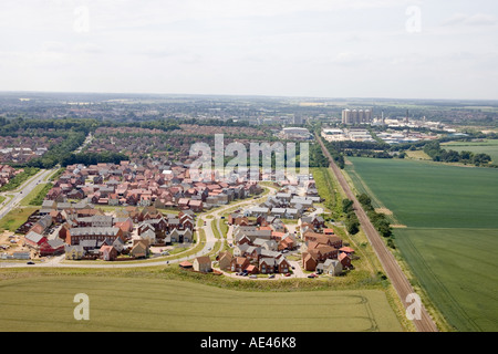 The new part of the Moreton Hall Estate housing development near Bury St Edmunds as seen in June 2006 Stock Photo