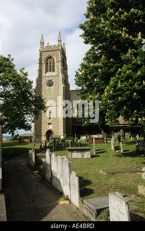 Medway and church, Chatham, Kent, England, United Kingdom, Europe Stock ...