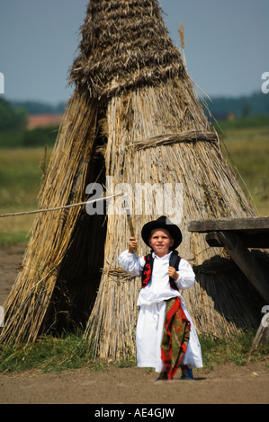 Young Hungarian cowboy, Horse Show, Bugaci Town, Kiskunsagi National Park, Hungary, Europe Stock Photo