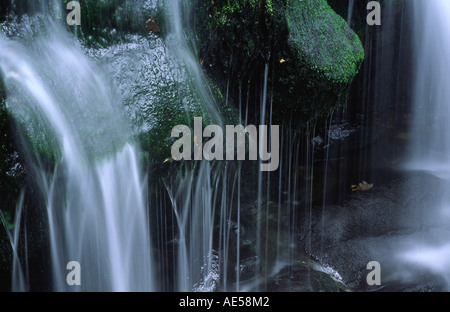 A fall on Aira Beck above Ullswater in the Lake District. Stock Photo