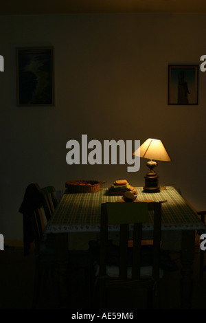 Dim Light Roo Lamp in room. Dim light indoors. Utility room. One lamp Stock Photo - Alamy