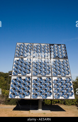 Solar panel of concentrator photovoltaic cells - efficient alternative solar energy technology Stock Photo