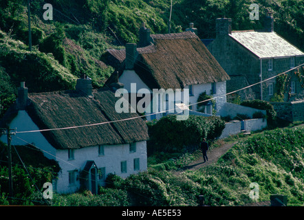 Cottages in quaint village of Cadgwith in Cornwall England Stock Photo