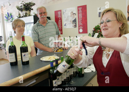 Chesapeake Virginia,Carafe Wine Makers,wine tasting bar bars,pub,couple,adult,adults,hostess,visitors travel traveling tour tourist tourism landmark l Stock Photo