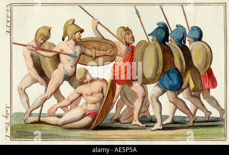 Trojan War Fighting Stock Photo