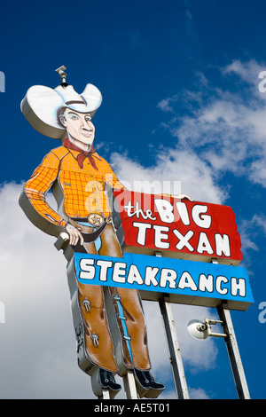 Big Texan Steak Ranch Sign in Amarillo, Texas, USA Stock Photo