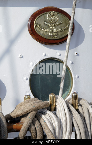 Detail of Capitan Miranda school ship. Stock Photo