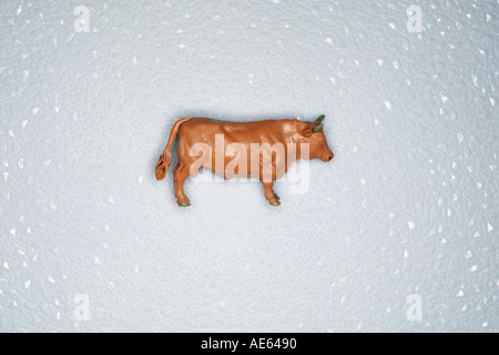 plastic model bull on white background Stock Photo