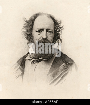 Tennyson of Aldworth and Freshwater. Alfred Tennyson, 1st Baron byname Alfred Lord Tennyson, 1809 -1892. English poet laureate Stock Photo