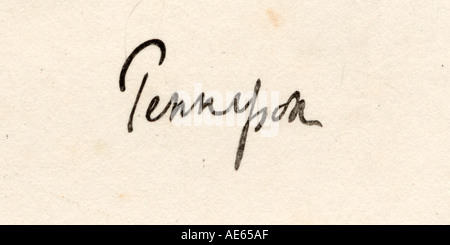 Signature of Alfred, Lord Tennyson, 1809 -1892.  English poet laureate. Stock Photo