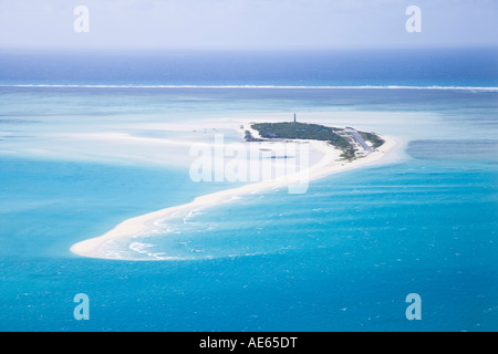 Aerial view of Medjumbe Island in the Quirimbas Archipelago near Pemba in northern Mozambique Stock Photo