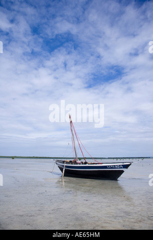 A traditional dhow moored at Ibo Island in the Quirimbas Archipelago Mozambique Stock Photo