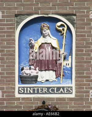 Amsterdam Holland Santa Claus plaque in the Dam Stock Photo
