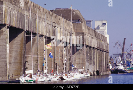 The German built WW2 submarine base in Saint Nazaire Brittany France Stock Photo