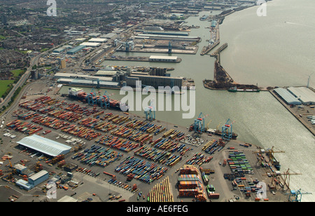 Liverpool Docks, Bootle, Merseyside, North West England, aerial view, summer 2007 Stock Photo