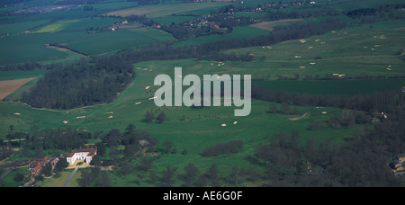 18 hole golf course behind the Elizabethan Hall now used as a fine restaurant and hotel 10 miles West of Ipswich Suffolk Stock Photo