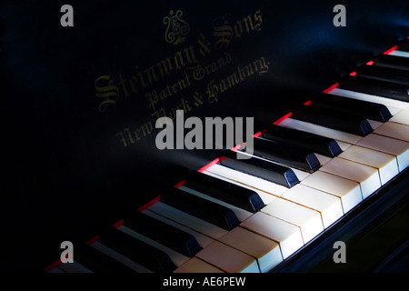 Steinway and Sons Patent Grand Piano New York and Hamburg Stock Photo