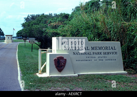 Entrance to DeSoto National Memorial in Bradenton Florida USA Stock Photo