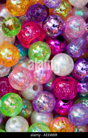 Colourful glass beads close up Stock Photo
