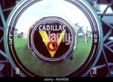 '^1930s Cadillac ^V8 ^hubcap, California' Stock Photo