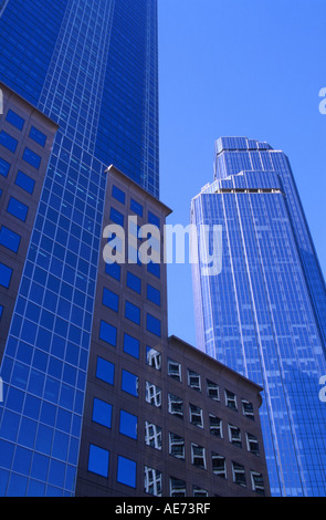 Skyscrapers in Melbourne CBD 530 Collins Street left and Rialto Tower right Victoria Australia Stock Photo