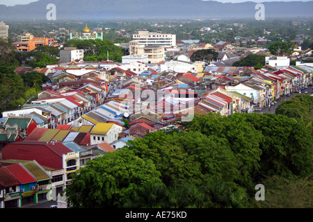 Cityscape of Jalan Carpenter and Old Kuching Buildings, Kuching, Sarawak, Borneo, Malaysia Stock Photo