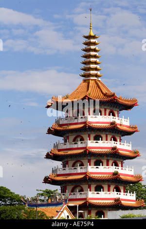 Kuan Yin Pagoda in Sibu, a Seven, 7, Story Chinese Syle Taoist Temple, Sibu, Sarawak, Borneo, Malaysia Stock Photo