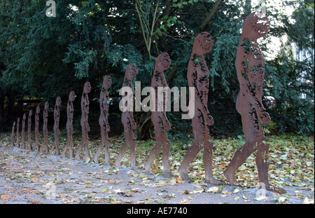 Sculpture of the Neandertaler at the Neandertal near Duesseldorf Germany  Stock Photo