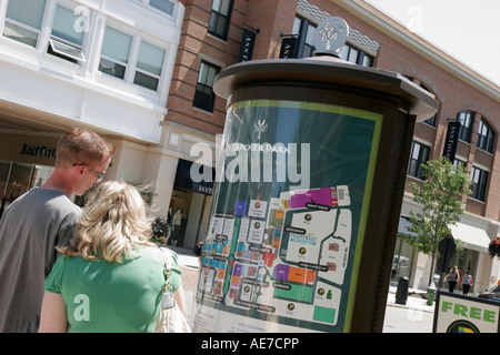 Ohio Westlake,Crocker Park,shopping shopper shoppers shop shops market markets marketplace buying selling,retail store stores business businesses map, Stock Photo