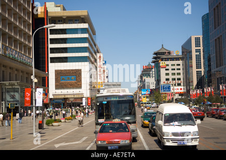 Wangfujing shopping street by Oriental Plaza in Beijing Stock Photo