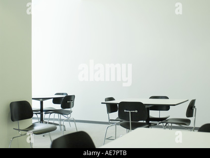Empty table and chairs in office break room Stock Photo