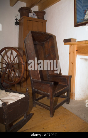 dh Bod of Gremista LERWICK SHETLAND Shetland wooden chair Arthur Andersons birthplace museum Stock Photo