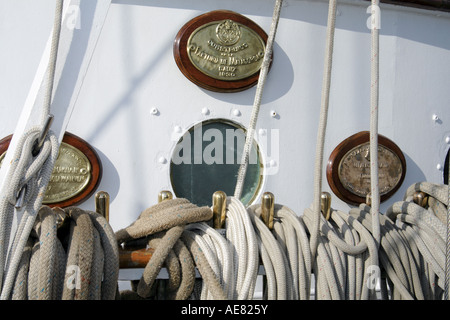 Detail of Capitan Miranda school ship. Stock Photo