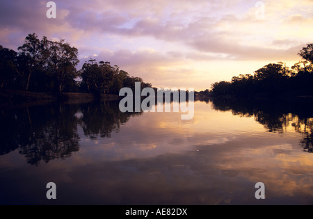 Sunset over “Murray River” Australia Stock Photo
