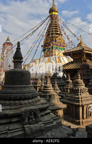 Swayambhunath The Monkey Temple in Kathmandu Nepal Stock Photo