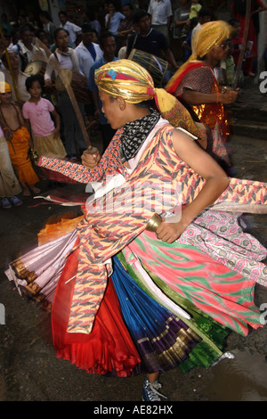 Dancer at the Gai Jatra festival Kathmandu Nepal Stock Photo